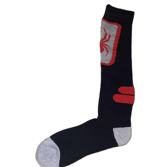 Spyder Wool Blend Ski Socks – Unisex, Size 4-10, Black/Red/Gray, Warm Winter Spo - Picture 3 of 6